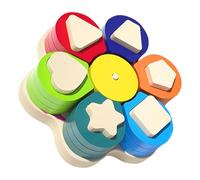 Wdbild Kids Educational Toy Geometry Shape Blocks Multifunctional Hand Game Interactive Color & Shape Recognition