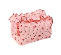 Wdbild Makeup Bag, Elegant Flower Print Makeup Bag Large Capacity Toiletries Pouches Cosmetic Bags for Women and Girls Travel Camping