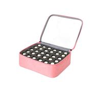 Wdbild Makeup Bag, Portable Nails Polished Storage Box 30 Holes Carrying Case with Clear Easy Access for Essential Oils and Manicure