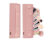 Wdbild Makeup Bag, Silicone Makeup Brush Holder Soft Brush Cosmetic Bag Travel Bags Organisers for Vacation