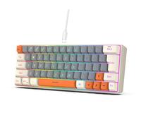 Wdbild Mechanical Gaming Keyboard 63 Keys LED Backlits Gaming Corded Ergonomic Office For PC Gamers Laptop Ergonomic Keyboard