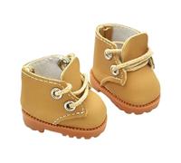 Wdbild Miniature Doll Shoe With Metal Eyelets Simulation Bootie Replicas Figure For 17cm Anime Plush Doll Dressingup Accessory Fashion Laceup Bootie For Dolls