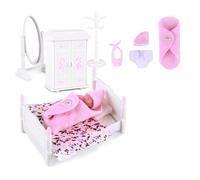 Wdbild Miniature Silicone Reborns Baby Dolls 3Inch Realistic Dolls With Furniture And Bed For Children Parenting Game Collectible Baby