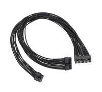 Wdbild Modulars Power Cable 10Pin + 18Pin To 24Pin 18AWG Black Flat Cable For Computer Power Supply 60cm Long Modular Power Cable