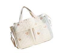 Wdbild Mom Bag Handbag Embroidered Pattern Multiple Compartment Splashproof Travel Crossbody Bag Large Capacity Diaper Multifunctional Compartments