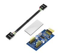 Wdbild Motherboards USB2.0 9Pin Header 1 To 2 Extension HUBs Splitter Adapter Converters USB2.0 Female To 2 Female Cable