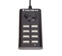Wdbild Multi Port USB 2.0 Hubs 8 Slot Fast Speed Splitter With 100CM Cable Overloads Protections For Office And Entertainment