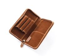 Wdbild Multifunctional Pen Bag Pencil Case Stationery Bag 3 Divided Slots Leather Fountain Pen Case Pencil Organiser for School