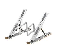 Wdbild New Cross-border Notebook Stand Foldable Aluminum Alloy Laptop Computer Cooling Bracket Lifting And Folding Laptop Holder Stand Clamp Extendable Desk Lap Bed And Sofa Foldable