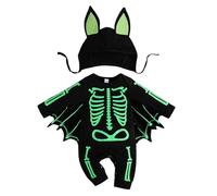 Wdbild Newborns Bodysuit Outfit Halloween Baby Romper Bat Pattern Clothes Cotton Jumpsuit With Hat Photography Props Costumes