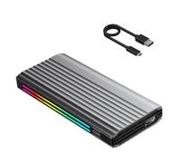 Wdbild NVME Solid States Drives Enclosure With ARGB Lighting Solid Disk Case USB C 10Gbps Connection Not Need Tool