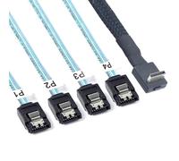 Wdbild PCIExpress SFF 8611 4i To 4pcs 7P Cable 90 Degree Angled PCIE Connection For External GPU And Solid Disk EGPU Solid Disk Connection