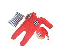 Wdbild Photography Props For Baby Girls 0-1M Photo Costume Christmas Footed Jumpsuits Hat Pillow Newborn Festival Party Outfit