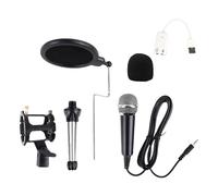 Wdbild Portable Condenser Microphone Set Foam Mic Windscreen For Home Entertainment And Educational Use With Clear Sound Output