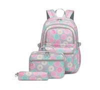 Wdbild Prints Backpack Set with Lunch Bag Pencil Case for Teenager Girls 3pcs School Bag for Primary Student