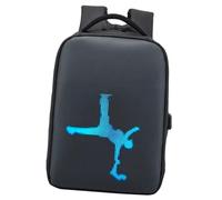 Wdbild Programmable LED Hiking Backpack Dynamic Images Display Feature 15.6inch Laptop Sleeve Adjustable Shoulder Holiday Promotion Use Display Cycling Backpacks APP Control
