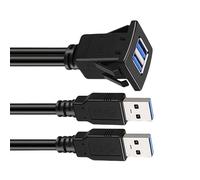 Wdbild PVC USB3.0 Double Port Panel Cable Waterproof Snapping On Design For Car Motorcycle Yacht Electronics Accessories