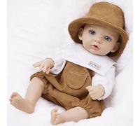 Wdbild Realistic 12inch Vinyls Newborns Baby Dolls Realistic Child Toy Soft Dolls Vinyls With Overalls Hat Collectible Newborns Baby Eyes Open