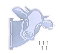 Wdbild Resin Silicone Moulds, Farm Cow Decoration Epoxy Resin Mold Farm Animal Cow for Head Pendant Cow House Number Silicone Mold Tool