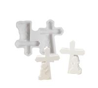 Wdbild Resin Silicone Moulds, Prayer Boy and Girl Crosses Figurine Ornaments Silicone Mold Candle Soap Making Mold for Home Decors and Religious Event