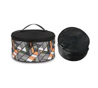 Wdbild Round Plate Carriers Bag With Zippers And Handle For Outdoor Camping Tableware Storage Dish Organizers Picnics Plate Bag Tableware Storage Pouches
