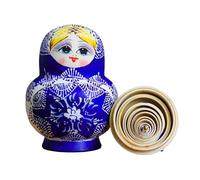 Wdbild Russian Nesting Dolls 10 Pieces Hand Painted Toy Blue And White Porcelain Theme Traditional Russian Stacking Dolls