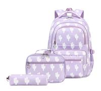 Wdbild School Bag, School Bag Large Capacity Backpack Rucksacks Casual Daypacks with Lunch Bag Pencil Case Set for Student