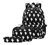 Wdbild School Bag, School Bag Large Capacity Backpack Rucksacks Casual Daypacks with Lunch Bag Pencil Case Set for Student