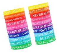 Wdbild Set Of 20 Silicones Motivational Wristbands With Inspirational Sayings Multi Color Assortment For Gifting And Party Rubber Wristbands