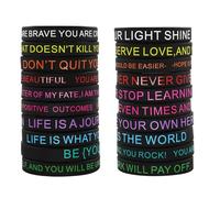 Wdbild Set Of 20 Silicones Motivational Wristbands With Inspirational Sayings Multi Color Assortment For Gifting And Party Rubber Wristbands