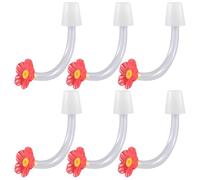 Wdbild Set Of 6 LeakProof Hummingbird Feeders Flower Tip Accessories Seal Secure Replacement Part Dispensing Tool Tube For Hummingbirds