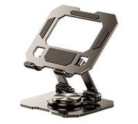 Wdbild Silicone Padded Rotating Tablets Stand Heavy Duty Two Rod Foldable Design Multiple Size Laptop Holder Double Arm Phone Tablets Dock