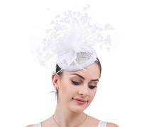 Wdbild Sinamay Fascinator Hat Feathered Flower Top Hat With Hair Clip Cocktail Party Tulle 1920s Costume Flapper Headwear Costume Fascinator