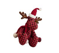 Wdbild Stylish Checkered Pattern Cloth Deer Plushie Fabric Deer Toy Soft And Sturdy Deer Figurine For Any Party Setting