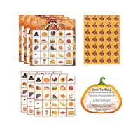 Wdbild Thanksgiving Bingo Card Game Set Interactive Thanksgiving Game Playing Cards For Family Parties Classroom Party Supply Family Party