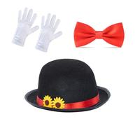 Wdbild Top Hat, Halloween Magicians Cosplay Costume Caps Bowtie lasses for Adult Magical Show Costume Magicians Outfit Party Accessories