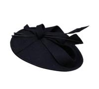 Wdbild Top Hat, Vintage Fascinator Hat Wedding Fascinator Headband Elegant Pillbox Hats for Women Wedding Dinner Party Black
