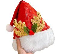 Wdbild Top Hat, Warm Plush Santa Hats Adjustable Comfortable Hats Unisex Christmas Holiday Wear for Holiday Parties and Gatherings