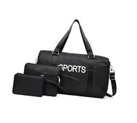 Wdbild Travel Bag, 3pcs Fashionable Travel Shoulder Bag Set with Letter Print Large Capacity Fitness Gym Bags Nylon Sports Handbag