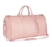 Wdbild Travel Bag, Multifunctional Waterproof Suit Travel Bag Large Capacity Foldable Portable PU Leather Garment Bag with Adjustable Strap