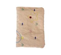Wdbild Travel Card Holder Star Pattern Detail Elastic Band Closure Tear Resistant Polyester Business Vacation Accessory Embroidery Star Fabric Travel Holder