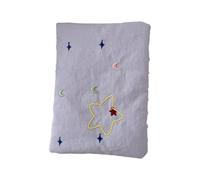Wdbild Travel Card Holder Star Pattern Detail Elastic Band Closure Tear Resistant Polyester Business Vacation Accessory Embroidery Star Fabric Travel Holder