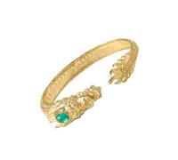 Wdbild Unisex Antique Copper Bangle Dragon Symbolism Engraved Artwork Portable Decoration For Cultural Event Casual Wear Gemstones