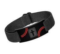 Wdbild US Flag Crosses for Men Stainless Steel Adjustable Religious Jewelry Faith Based Accessory Adjustable Leather Stainless Steel Crosses Chain