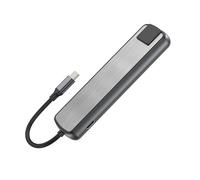 Wdbild USB C Docking Station 6 In 1 Auminum USB C To USB3.0 PD60W Gigabits Ethernet Port 3x USB3.0 Adapter For Laptops Laptop Accessories