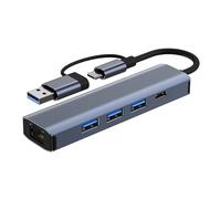 Wdbild USB C+USB Expander USB3.0 Adapter Type C Splitter 100mbps/1000mbps Ethernet Multiport Adapter USB Expander For PC Laptop