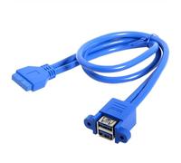 Wdbild USB3.0 Motherboard USB Double Connector Female To Female Extender Adapter 20 Pin Header Extension Adapter Cable Front Panel USB Adapter