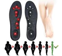 WDCAYQHZ Magnetic Insoles with Arch Support, Magnetic Reflex Insoles Therapy Orthotic Insoles, Washable Massage Magnetic Acupressure Insoles for Plantar Fasciitis Pain Relief (2 Pairs, L(43-46))