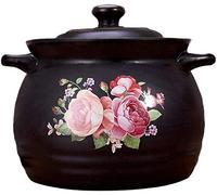 WDCDYQDH Ceramic Stew With Lid Round Casserole Heat-resistant Clay Pot Earthen Rice Cooker Soup For The Kitchen At Home zwart 3.5l (3.5l One Size)