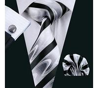 WDCDYQDH Men's Tie Jacquard Woven Silk Tie + Handkerchief + Business Party Cufflinks Set (Color: A, Size: One Size) (A One Size)